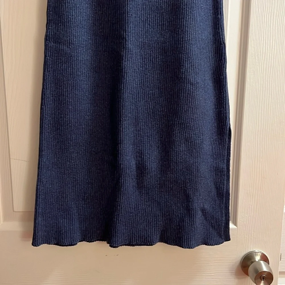 NU-IN Blue Ribbed Midi Skirt XS